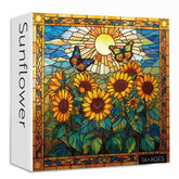 Buntglas-Puzzle „Sonnenblume“ 1000 Teile